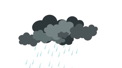 Animated Rain Clouds Flat Design Weather Forecast Loop