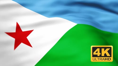 Djibouti National Flag Waving Loop