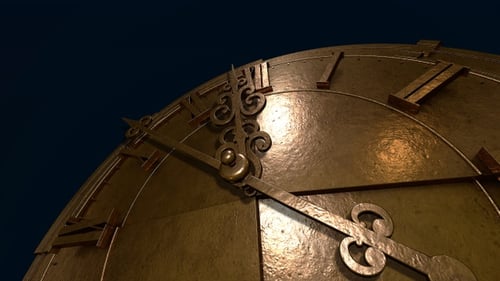 Antique Gold Clock Animation 4k V.4