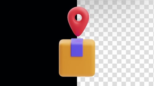 3D Animated Package with Location Pin Drop