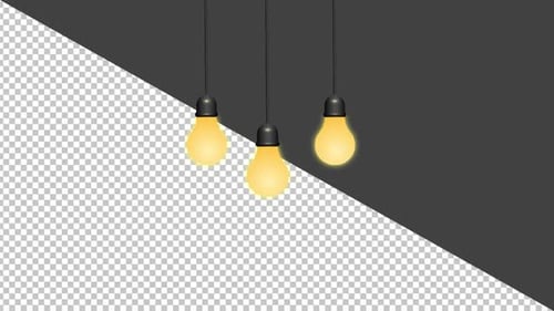 Modern Animated Hanging Light Bulbs with Subtle Sway