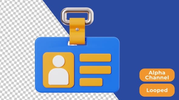 3D Animated Corporate ID Badge Reveal with Alpha Channel, Elements ...