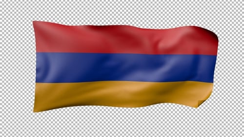 Armenia National Flag Realistic Waving Animation