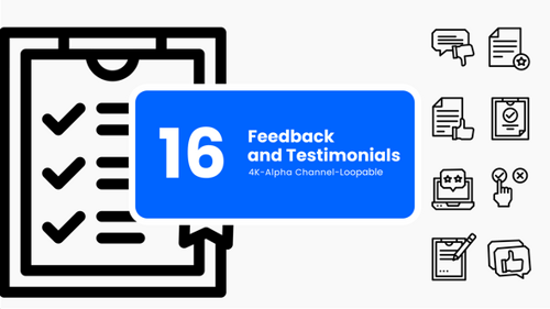 Customer Feedback Animated Icons – Review & Rating Line Style in 4K