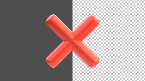 3D Red Cross Symbol | Alpha Channel