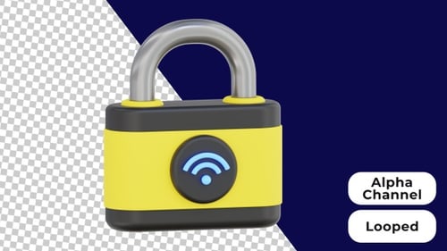 3D Animated Secure Network | Alpha Channel