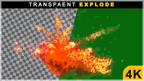 Glowing Bomb Explosion Abstract Animation On Transparent Background