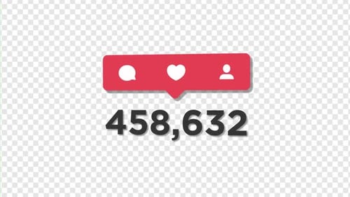 Social Media Likes Comments and Follower Counter Animation