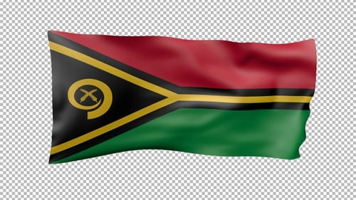 Vanuatu National Flag Waving Realistic 3D Animation