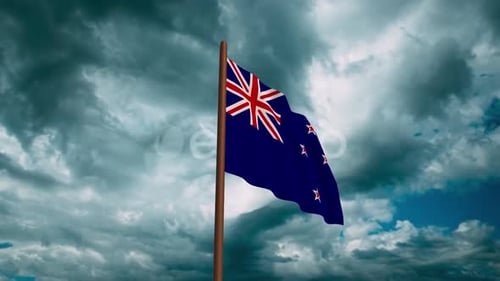 Waving New Zealand Flag with Alpha Channel