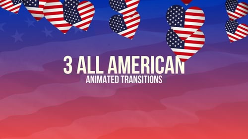 Animated US Flag Hearts and Shapes Transitions