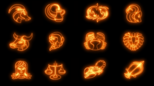 Zodiac Signs Neon Glow Reveal Animations