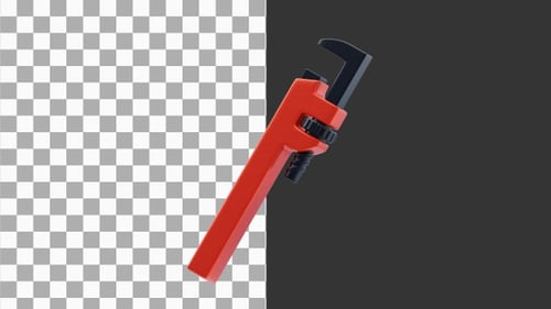 3D Animation of Pipe Wrench | Alpha Channel