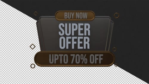 3D Super Offer Sales Tag Animation