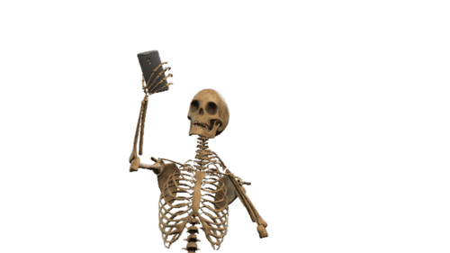 Skeleton Taking a Selfie with Smartphone Animation