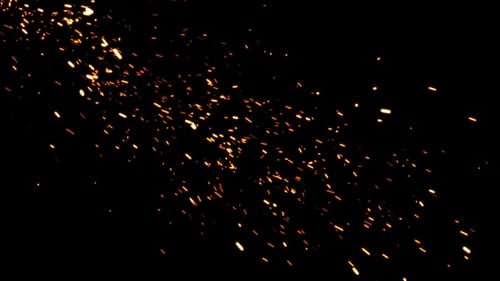Orange Glowing Sparks and Embers Overlay Animation
