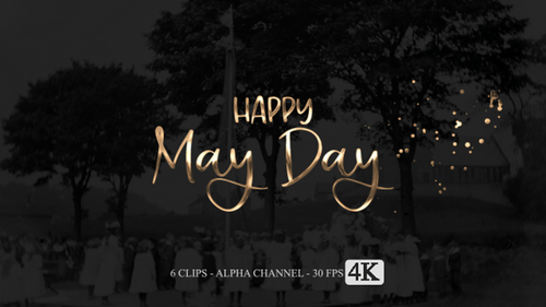 Fluid Metallic Happy May Day Title Animation Pack