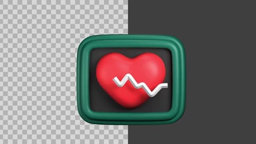 3D Animated Electrocardiogram Icon