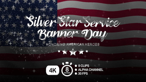 Silver Star Service Banner Day Honoring American Heroes Title Animation