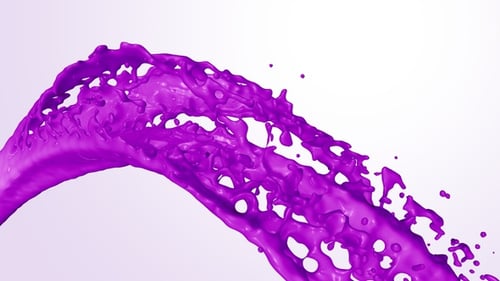 Dynamic Purple Liquid Splash on Transparent Background