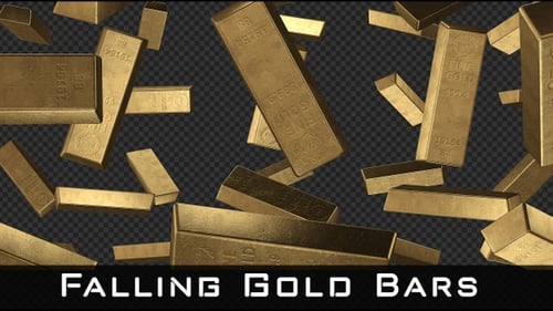 Falling Gold Bars | Looping Seamless Animation Rain of Falling Gold Bars | Gold Bars Rain Loop