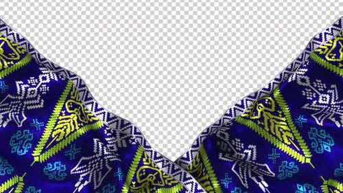 Indonesia Ethnic Silk Pattern Cloth Fabric Wave Songket Alpha Palembang Sumatera Selatan Mahkota