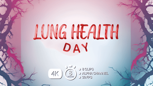 Animação de texto do Dia da Saúde Pulmonar