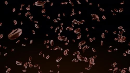 Coffee beans flight. High quality slow motion coffee beans flight Loop Backgroud Animation.