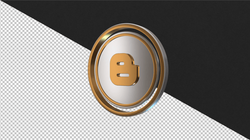 3D Metallic Rotating Logo Icon Animation