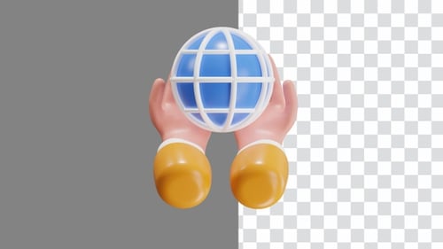 3D-Animation der digitalen Welt im Internet mit mobiler Konnektivität | Alpha Channel