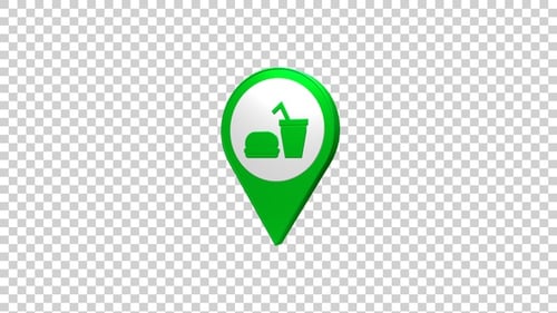 Food Court Map Pin Location Icon Green