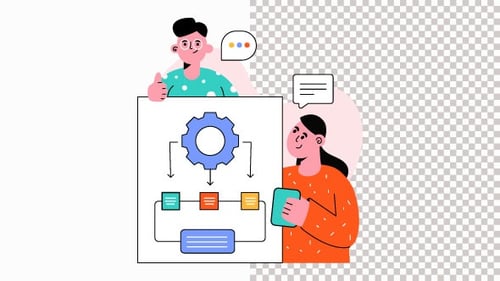 Business Workflow Animation Alpha Channel
