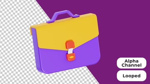 3D Animated Briefcase | Alpha Channel
