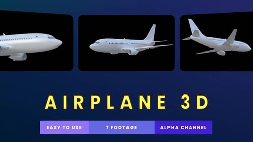 Clean Commercial Airplane Flight Animations Alpha Channel