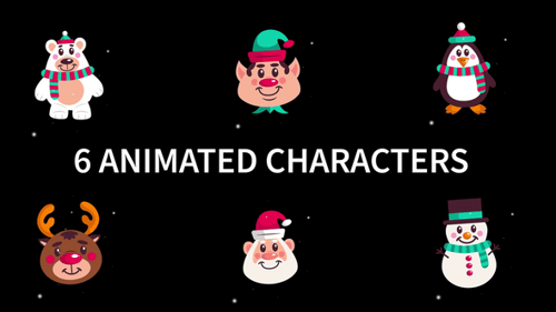 Animated Flat Design Christmas Characters Collection