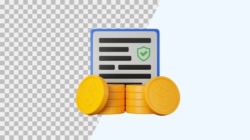 Inscurance Payment 3D Animation | Alpha Channel