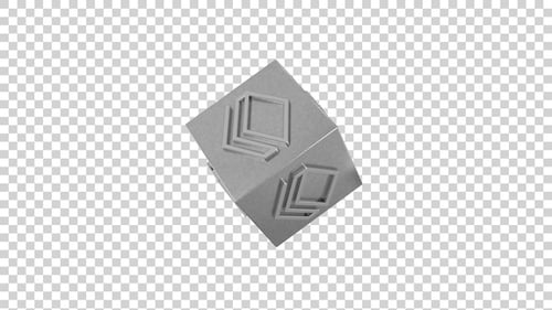 Looping 3D Metallic Cube Animation with Geometric Patterns