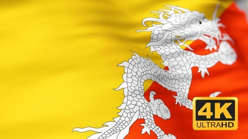 Drapeau du Bhoutan agitant la 4e journée de l'indépendance