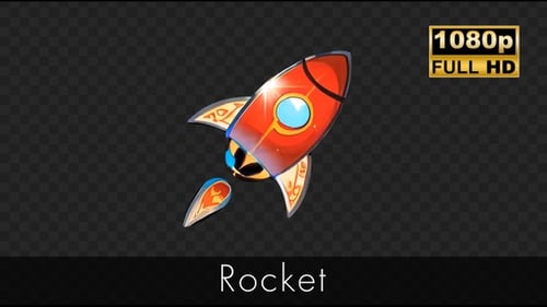 Stylized Cartoon Rocket Spinning Animation