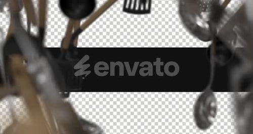 Falling 3D Kitchen Utensils Dynamic Background