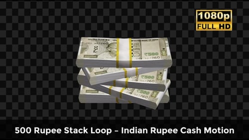 500 Rupee Stack Loop – Indian Rupee Cash Motion