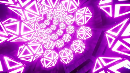 Glow Neon Light Platonic Tunnel VJ Loop