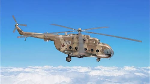 Realistic 3D Military Helicopter Flying Animation