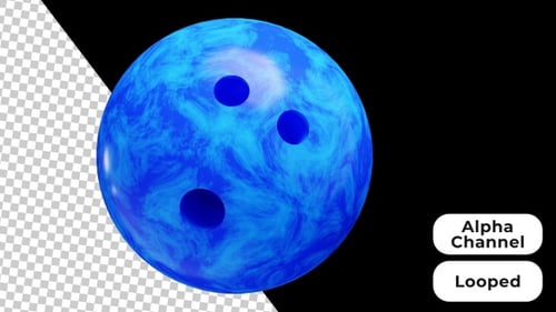Bola de boliche animada em 3D | Alpha Channel