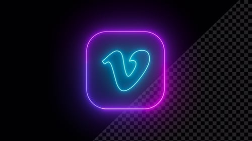 Neon Line Drawing Logo Reveal Animation