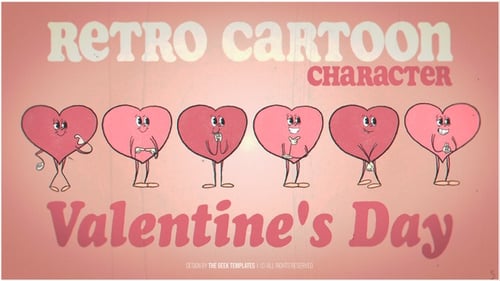 Retro Cartoon Character Valentine's Day
