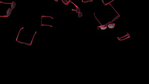 Dynamic Red Sunglasses Falling Loop Background