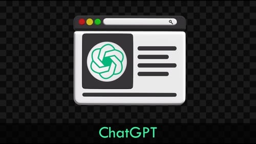Modern Web Browser Window with ChatGPT Logo Animation