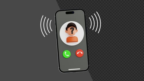 3D Phone call from unknown number | Alpha Channel