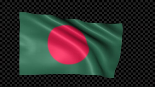 Realistic Waving Bangladesh Flag Loop